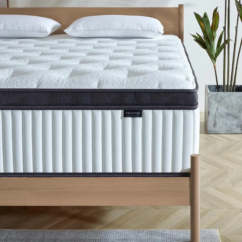 Tegeniss King Size Mattress, 12 Inch Innerspring Hybrid Mattress